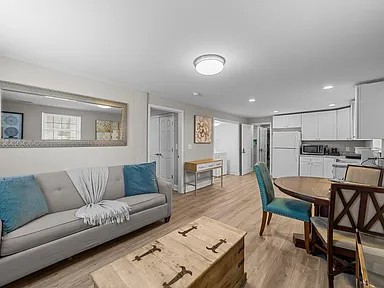 Lower-level living and dining